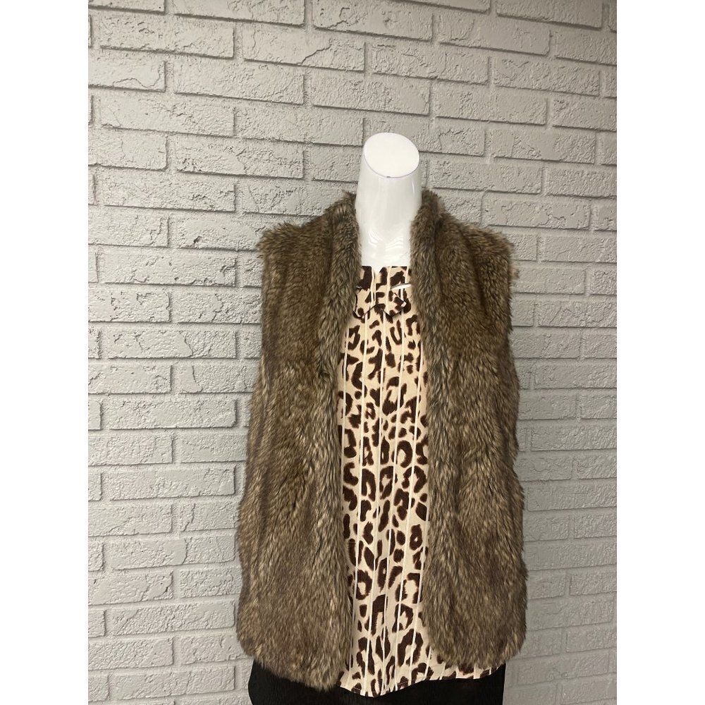 Sebby Brown Faux Fur Vest Size S